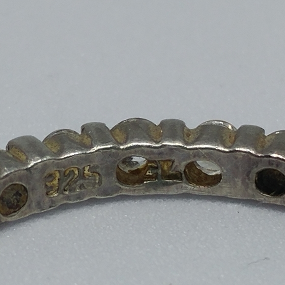 SOLD Sterling Silver CZ Eternity Band Ring - Picture 3 of 4